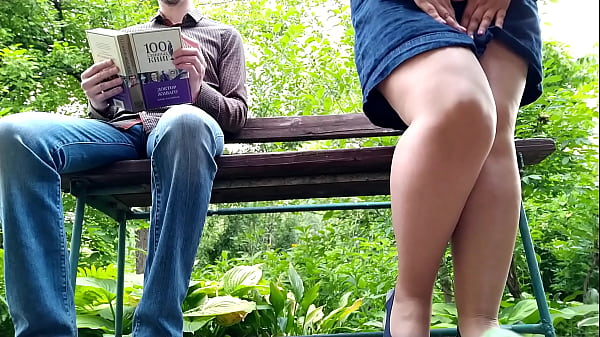 Curvy milf in pantyhose peeing next to me in the park, view from below