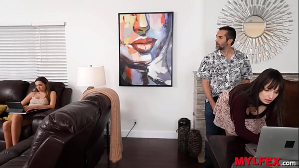 Bossy Father Fucks his Wife Next his Stepdaughter