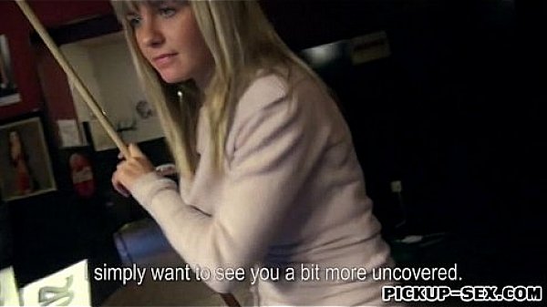 Sexy blonde Eurobabe Mikayla pounded in billiards alley