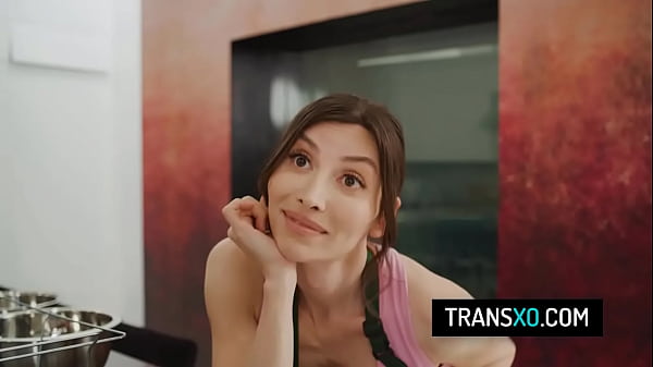 Hot threesome sex between girl and two shemales