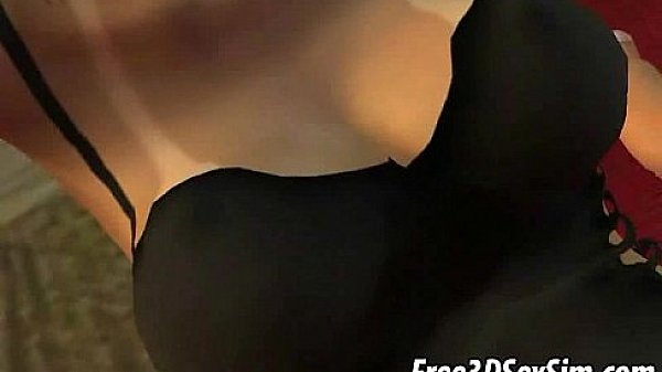 Tasty 3D babe in a sexy outfit teasing a studs cock