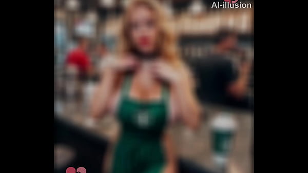 A Sexy waitress in a caf&eacute; 3 (AI-generated) (No live-action) (NSFW)