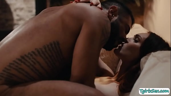 Black stud Draven Navarro massages his shemale stepdaughter Tori Easton.The pale shemale deepthroat blowjobs him and bareback anal fucks his ass.  