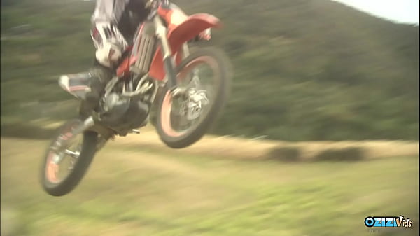 Riding only excites the busty brunette so they stop for reverse cowgirl and a facial  