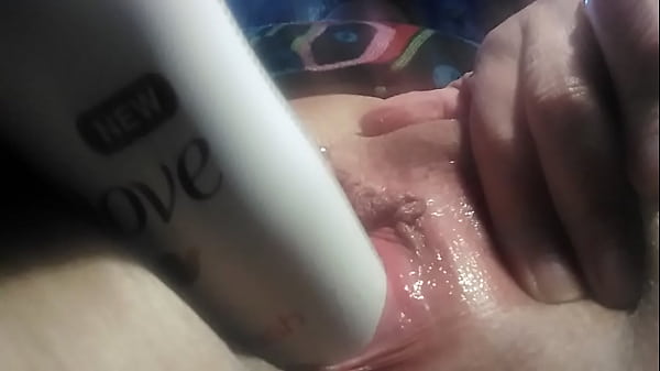 Solo pussy stretching