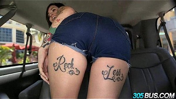 Sexy Tattoo Brunette fucked On The 305Bus 2.2