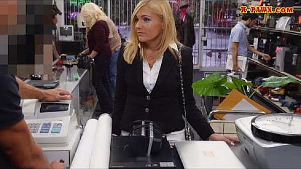 Sexy blonde milf pounded in the backroom with pawnkeeper