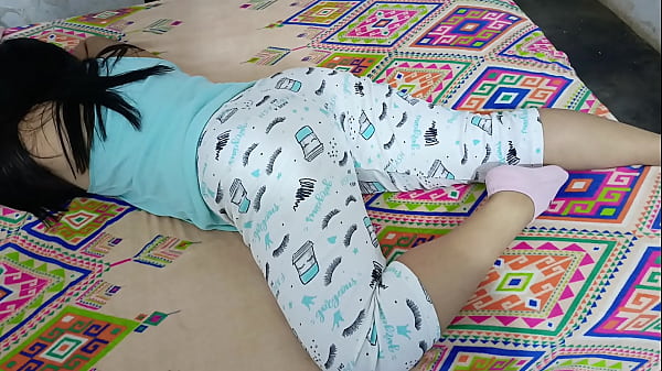 Incredible stepmother showed her panties while they fucked her in the ass and they almost discovered her swallowing the entire cock 