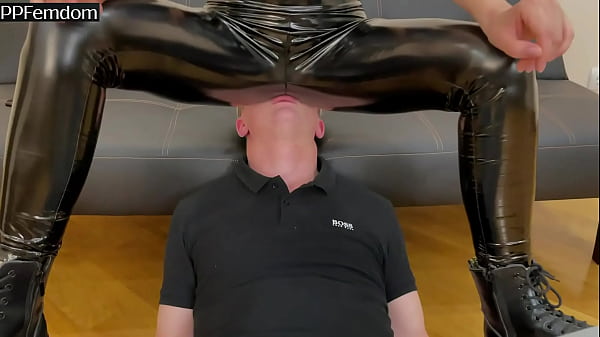 Human Furniture Slave For Skinny Goddess Kira In Latex Pants - Full Weight Facesitting Femdom