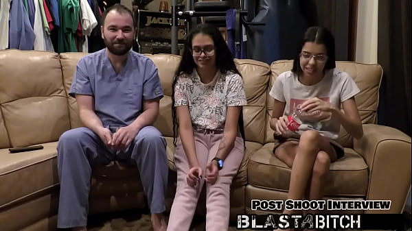 StepSisters Aria Nicole & Angel Santana Suck Dick And Get Blasted Full of Cum, Nurses POV Version