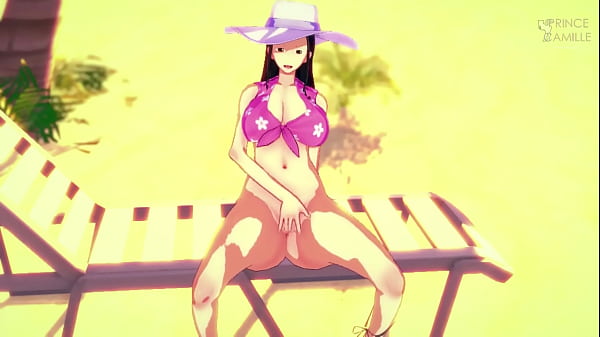 Nico Robin masturbates and shows her big boobs and tight pussy