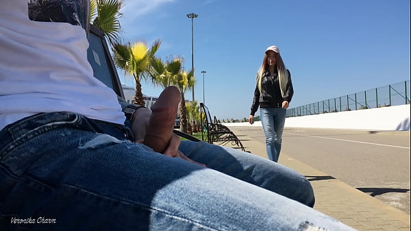 Babe Saw Guy Jerking Cock In Park And Helped Him Finish