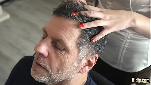 Nice fuck with grandpa and sexy blonde that wants cock in her mouth  