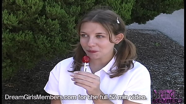 Pigtailed Brunette Coed On Her Campus