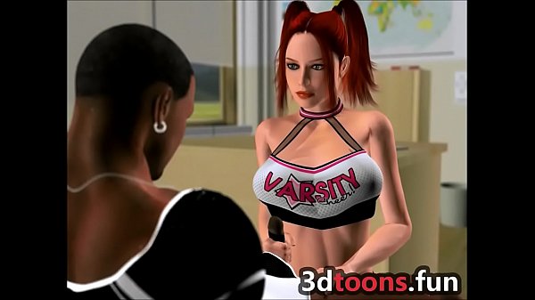 3D Cheerleader Pounded BBC Football Player  