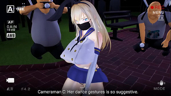 Kancolle Ship Bismarck dancing and stripping in public  