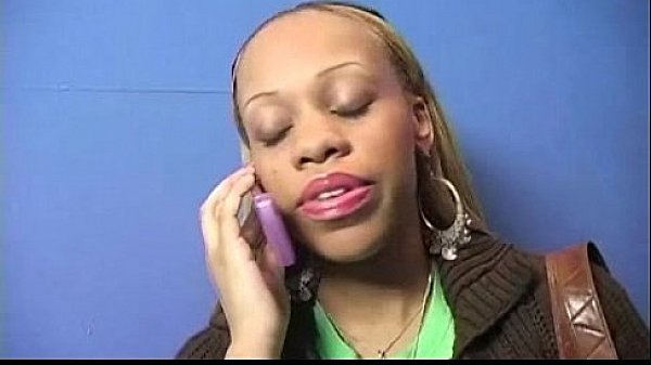 Black chick learn gloryhole blowjob 4