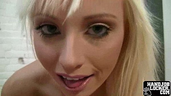 Blonde handjob slut