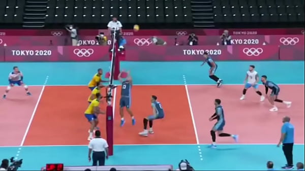 Wallace fudendo a Argentina sem cuspe no jogo de v&ocirc;lei nas olimp&iacute;ada 3x2 