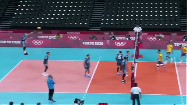Wallace fudendo a Argentina sem cuspe no jogo de v&ocirc;lei nas olimp&iacute;ada 3x2