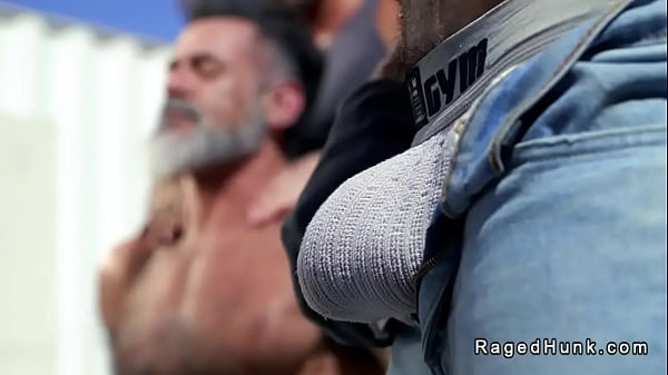 Three muscle gays Beau Butler and Lawson James and Morgxn Thicke are supposed to emptying out storage unit but horny men anal fuck in public 