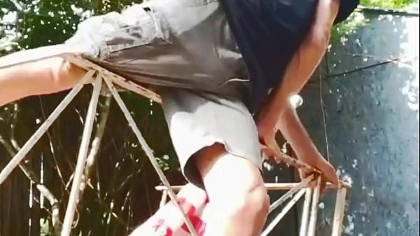 Pelvic grinding and Tension Release on Handrail  