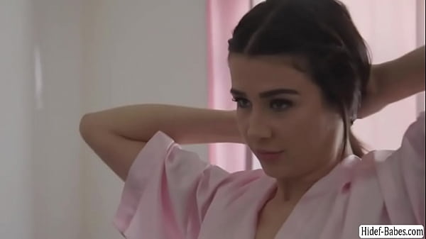 Brunette masseuse Vanessa Sky lays the naked body of her beautiful petite small tits client Kylie Rocket.  