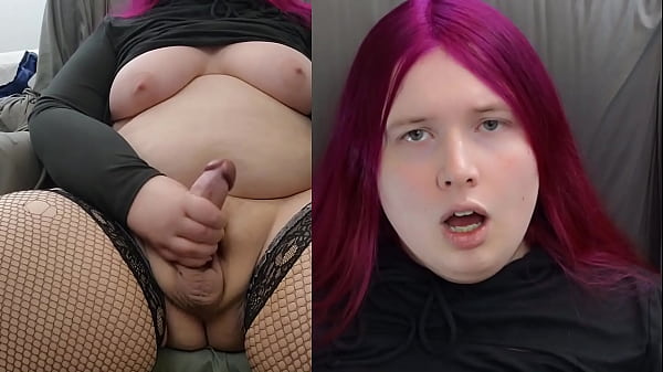 Chubby Shemale Jerkoff Big Dick Closeup Cum 