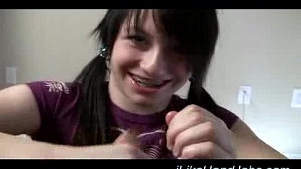 Nasty babe giging hard handjob