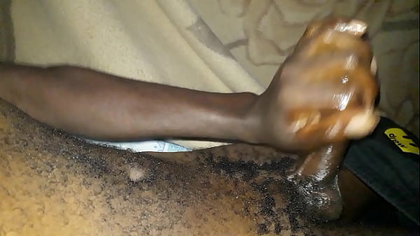 Horny black guy wank