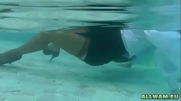 Hot babes teasing in pool