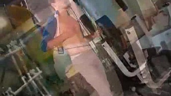 Hot Athlete Stripping Off  