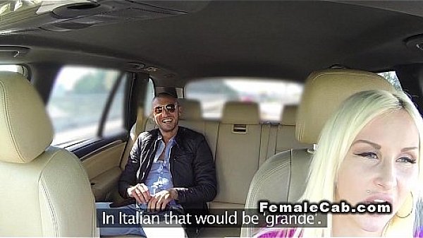 Italian stud bangs female fake taxi driver