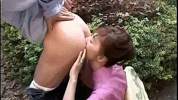 Rim from blowjob in the garden wearing a kimono Mio Okazaki