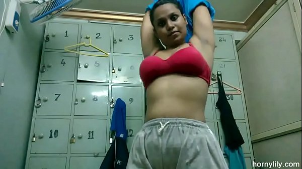 Horny Lily Changing Her Dress In Store Room  