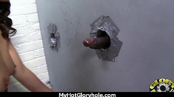 Ebony Hottie Milking Cocks in the Gloryhole 13