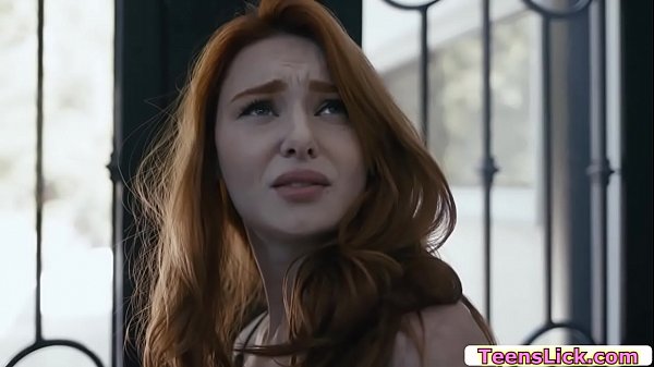 Hot redhead forgot her ipad in their house and she goes back to get it.Suddenly,she hears a sound in her room when goes there,she saw her friend naked.She gets a dildo and she then toys her friends ass while she licking it.  