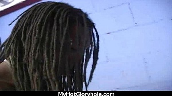 Ebony teen shows off her blowjob skills at gloryhole 4