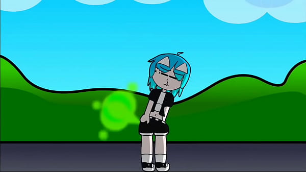 a short animation girl farting Hair Cyan