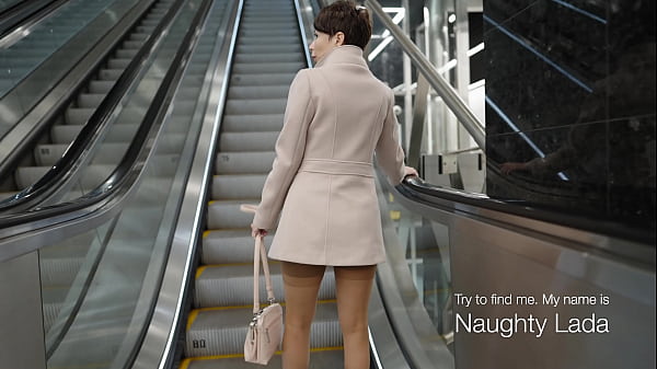Everyone can see Naughty Lada naked under my coat.