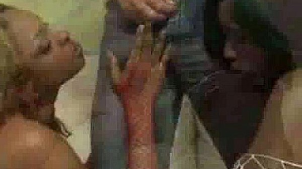 Two black girls love cock