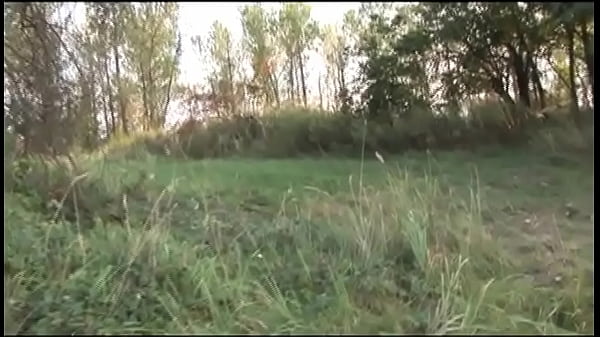 Old granny fucked in a forest meadow by her young lover  