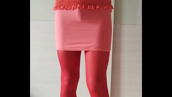 misr4 - Trans cums in red panties and pantyhose