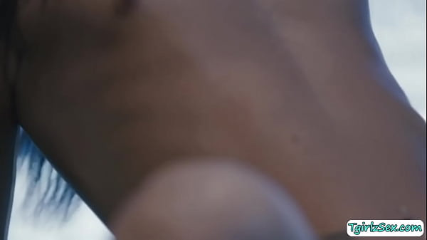 Small tits shemale feels her mans big black cock deep inside her asshole  