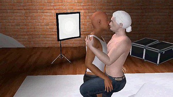 Some old vs young interracia 3Dl action is going on