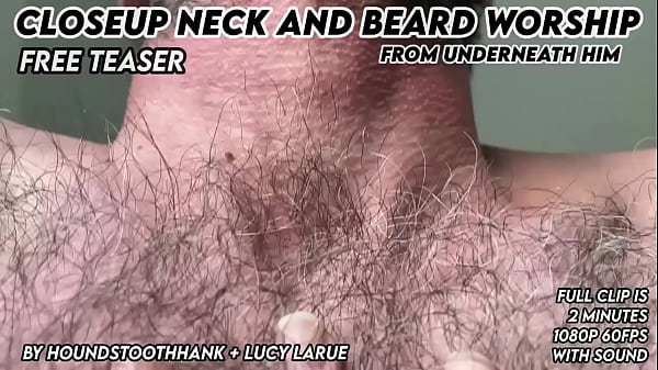Closeup Neck and Beard Worship From Underneath Him  