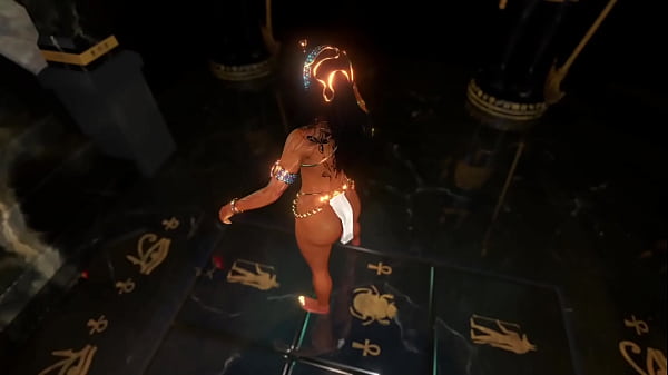 Exotic egyptian queen pleases gods with erotic dances and her sexy body
