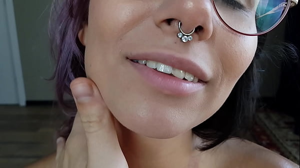 Hot bitch sucks daddy's fat cock before bed