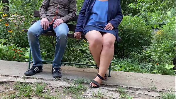 Son-in-law loves to watch his mother-in-law pee on the street with her legs spread