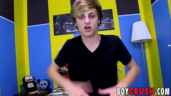 Handsome boy dildo pleasing solo